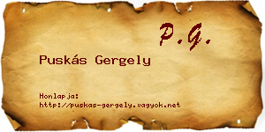 Puskás Gergely névjegykártya